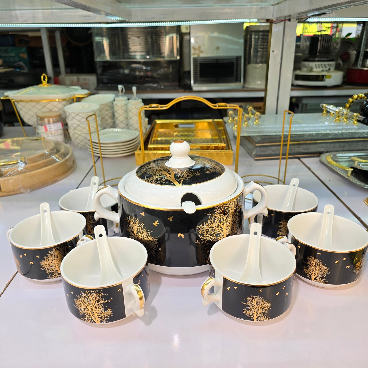 soup set
soup
crockery
crockery set
ceramic
kitchen utensils
kitchen items
ceramic soup set
dinnerware sets
kitchenware
black soup set