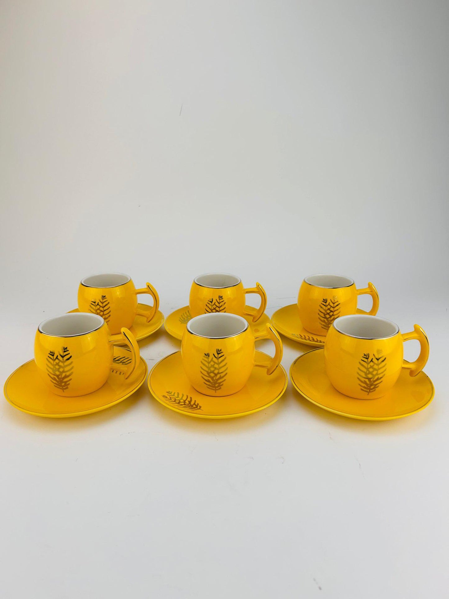 6 Pcs Tea set & saucer set yellow color