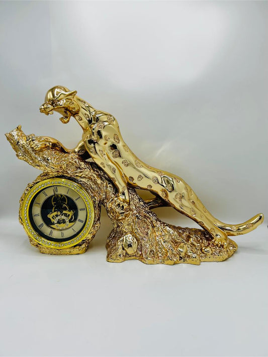 Artificial Gold /Silver Plated Home Decoration Animal Craft Leopard Resin